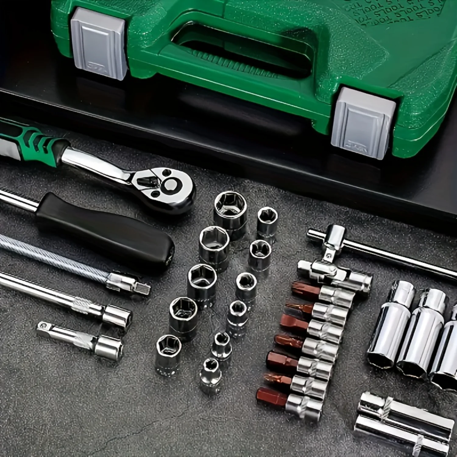 53pcs Auto Car Repair Tools Set with Ratchet Wrench - Durable Tools for Home & Outdoor Use