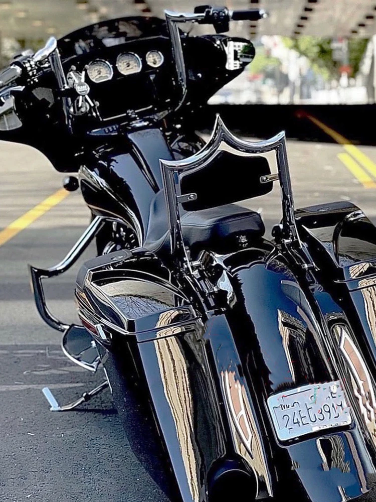 Fits Harley RoadKing Touring CVO Street Glide Tri Glide Cushion Modification Travel Quick Release Passenger Crown Backrest 09-24