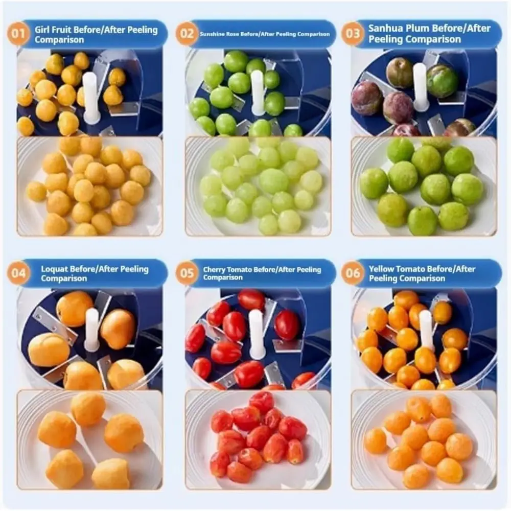 

Automatic Electric Grape Peeling Machine Hands-Free Effortless Peeling Skin Remover for Berries Fruits