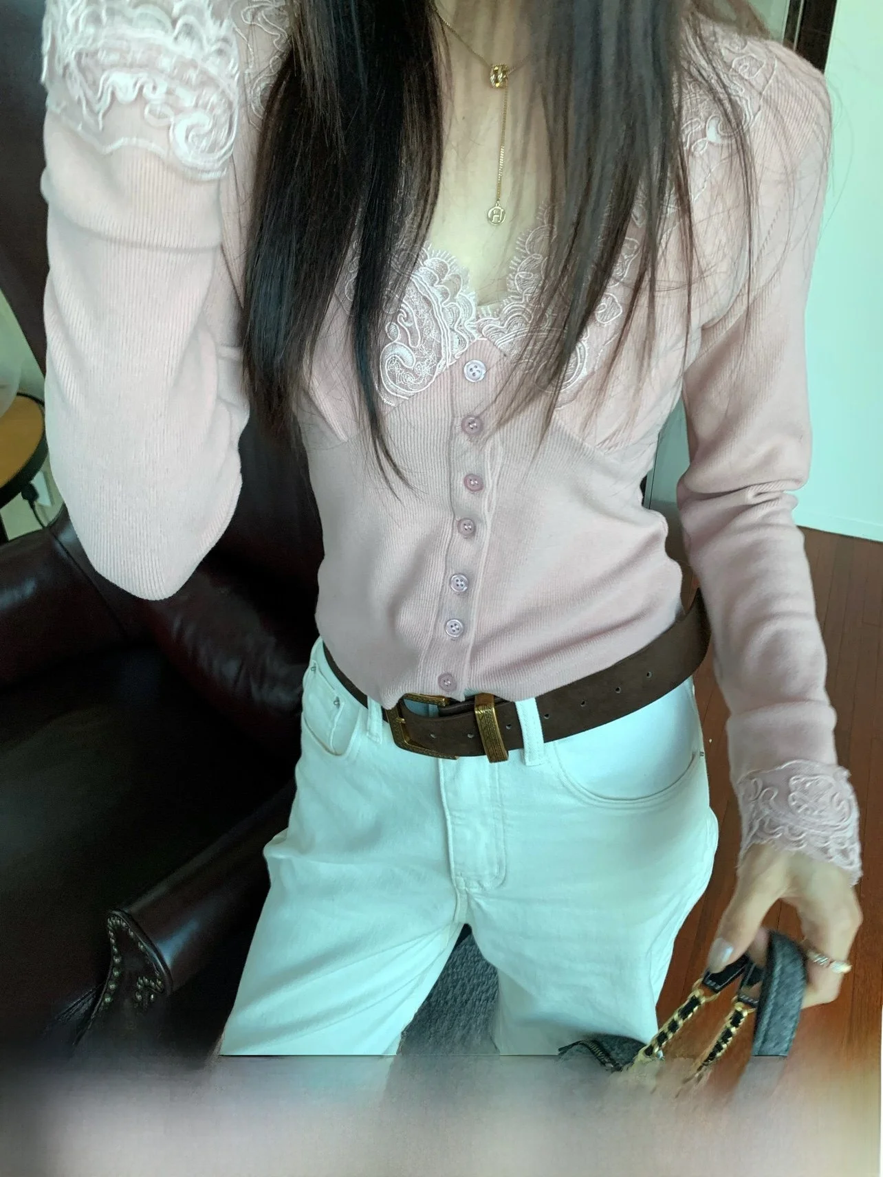 

UKILAU Korean Sle Long Sve V-Ne Knitted Base irt Women's Slim Fit Autumn Winter Pink Top Quali Faionable Cardigan