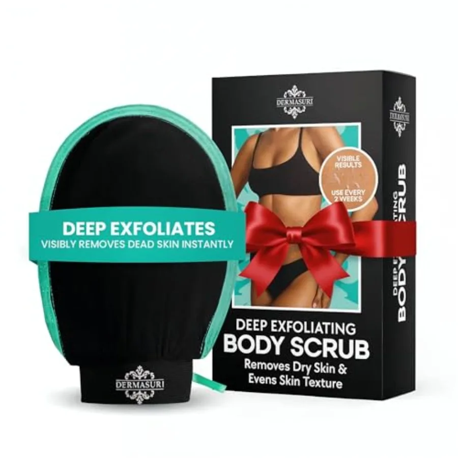 

Dermasuri - Перчатка для глубокого отшелушивания кожи для душа - Отшелушивающая мочалка-перчатка для тела - Корейский очиститель кожи - Эксфолиатор для удаления омертвевшей кожи