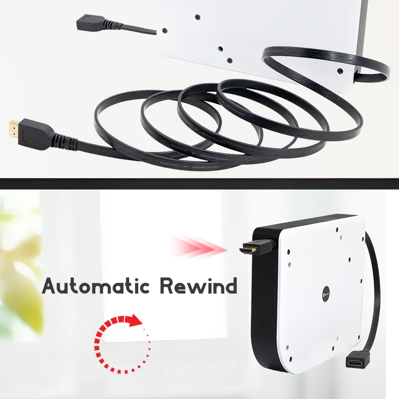 1.95-meter HDMI Retractable Cable Reel 4K UHD Installed In The Conference Room With Self-locking Function