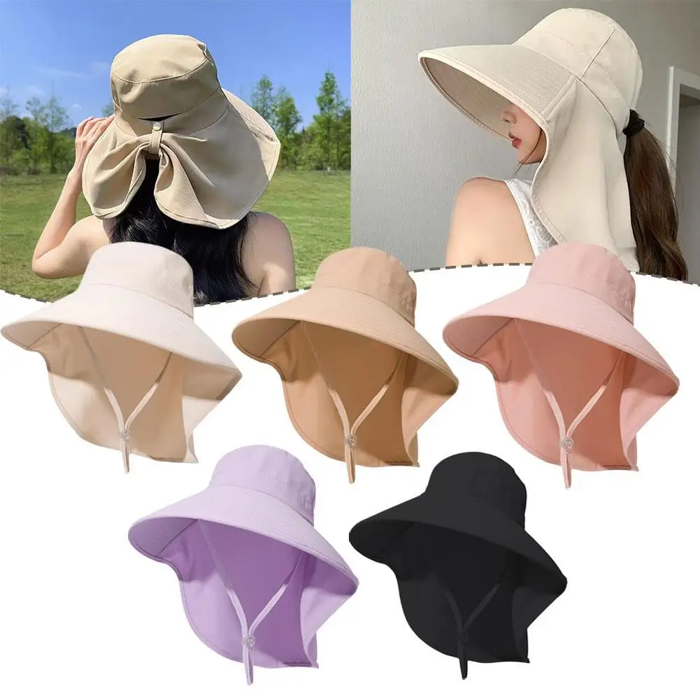 Wide Brim Sun Hat With Neck Flap For Men Women Adjustable Outdoor 50+UPF Protection Safari Cap Hiking Fishing Summer Hat