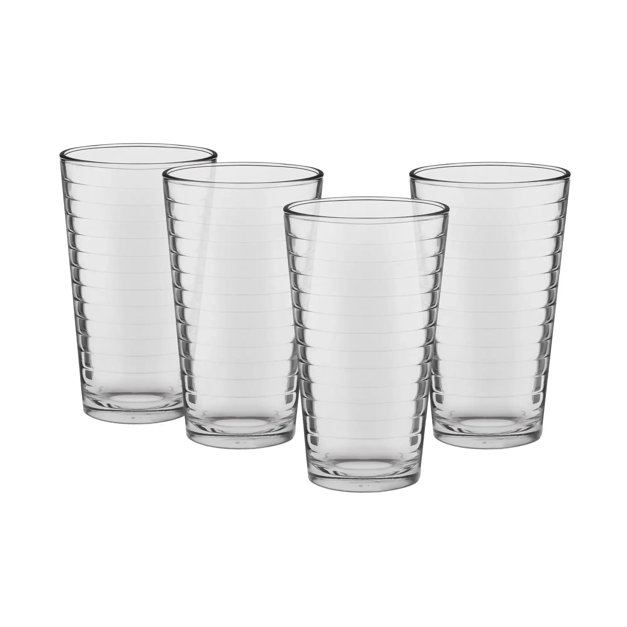 

4 Pack Glass Cup Set of 8, Total 32 Drinkware for Kitchen Restaurant, Durable Beverage Glasses Multipack