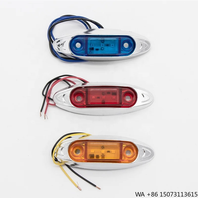 Top Seller High Bright Oval 3 LED 10-30V Side Light with Electroplated Frame for Trailer Vehicle Ship Truck