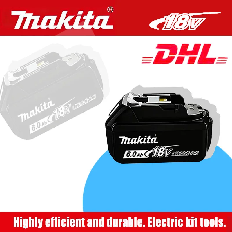 

100% original Makita battery, 18V 6.0Ah rechargeable battery, replacing Makita BL1830BL1840BL1850BL1860B, power tool battery