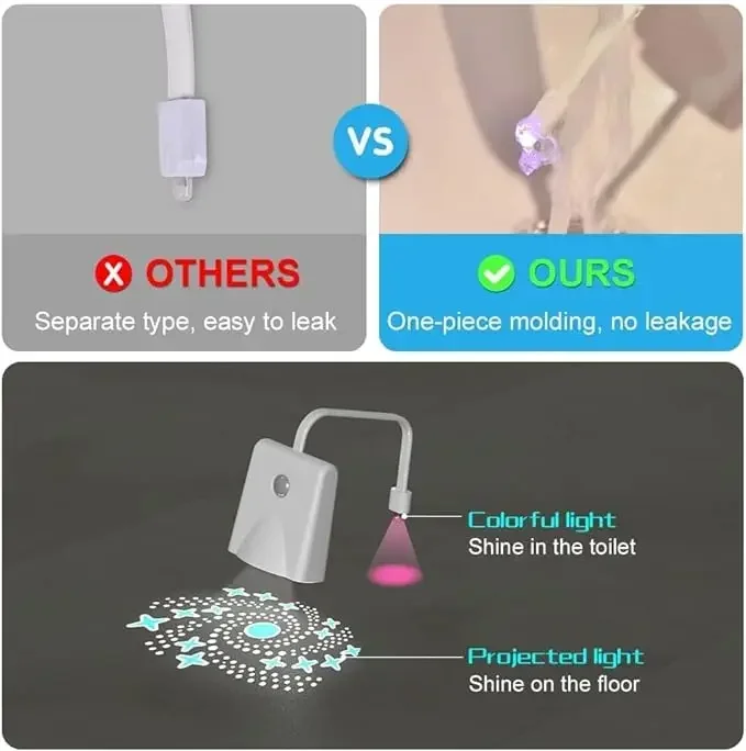 Luci notturne per wc luce per wc attivata dal movimento 7 decorazione per bagno che cambia colore lampada da notte a luce notturna a LED luce intelligente