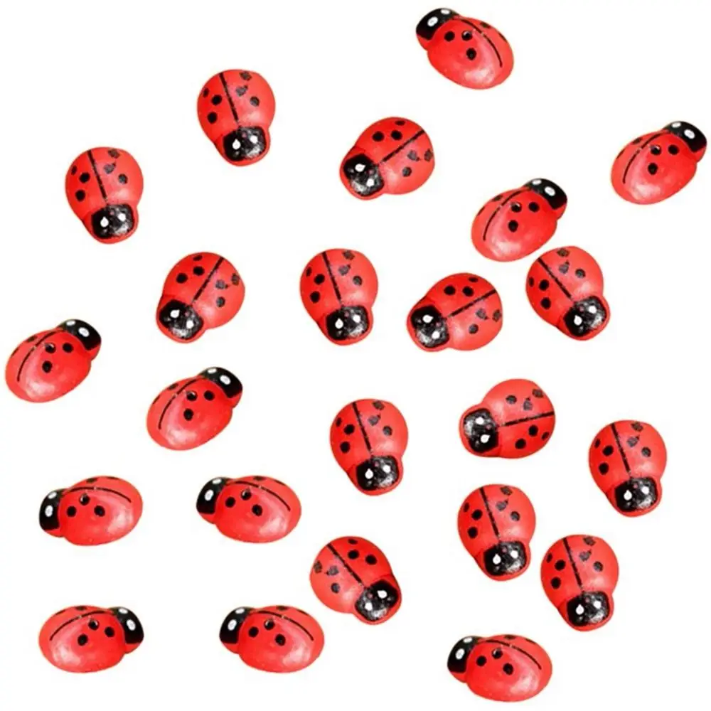 5pcs Succulent Accessories Mini Resin Ladybug Handmade Resin Ladybug Miniatures Epoxy Seven Star Ladybu Phone Case Patch