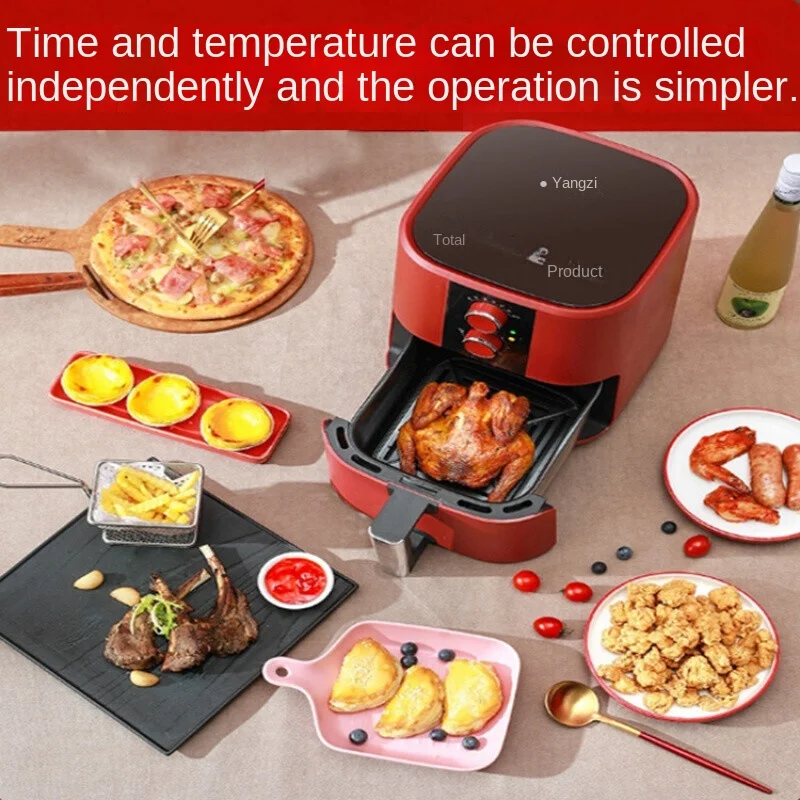 ZCWA Air Fryer 5L 1350W Multifunctional Household Max 200 Centigrade Low Oil And Light Stainless Steel Fryer Intelligent