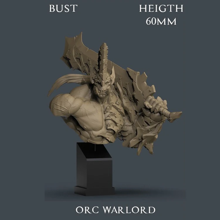 Resin Model Bust GK Orc Warlord Bust Fantasy theme Unassembled and unpainted kit