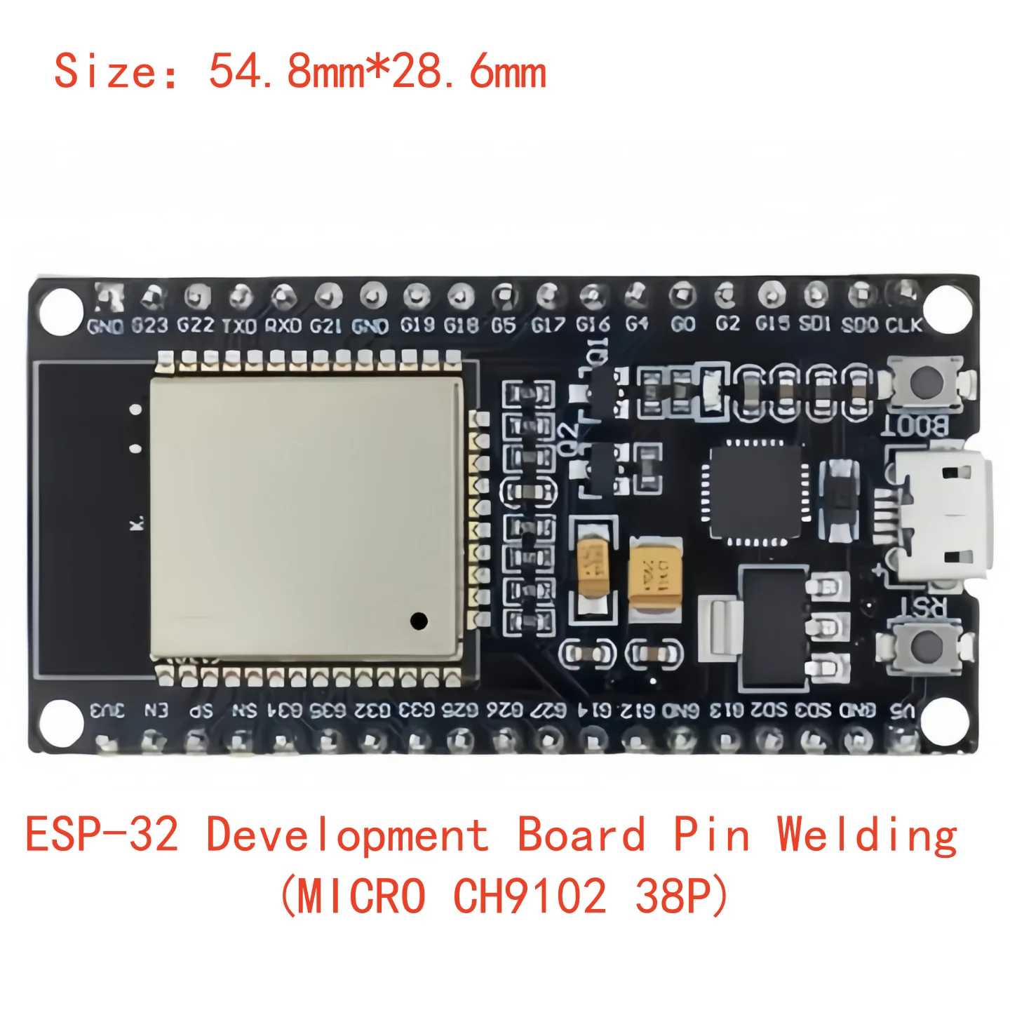 ESP-32 Entwicklungsboard WIFI+Bluetooth 2-in-1 Dual-Core-CPU Niedriger Stromverbrauch ESP32 ESP-32S 2,4 GHz – Detail 8