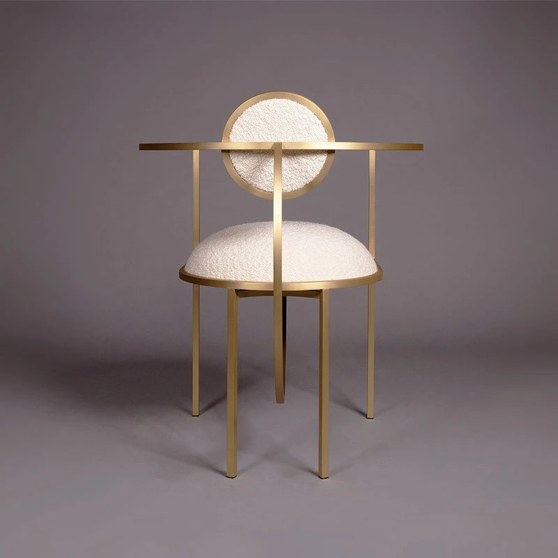 

Nordic Light Luxury Dining Chair Fashion Ins Dining Chair Home Wrought Iron Simple Modern Adult Gold Multifunctional Furniture