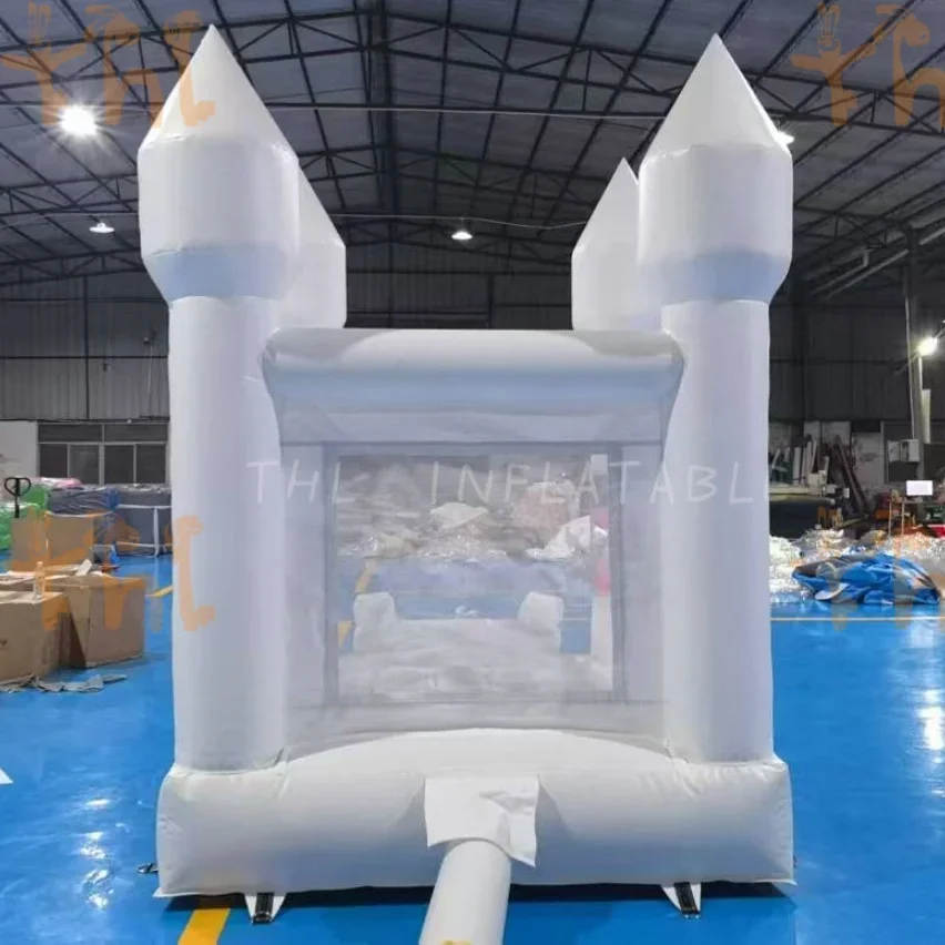 Castillo inflable blanco pequeño vendedor caliente de la casa del salto blanco del partido del PVC para la boda con el soplador