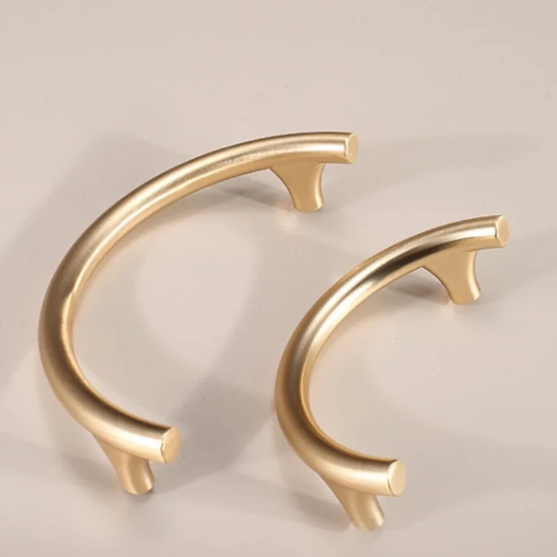 New Semicircle Handle for Drawer Cabinet Closet Door Window Golden Color Zinc Alloy Furniture Pull Modern Style Hardware