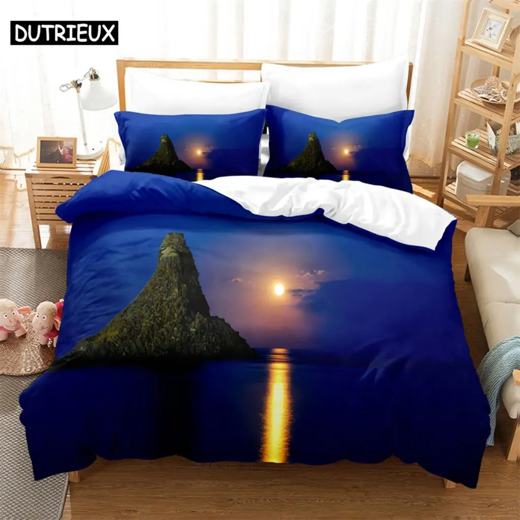 

Alpine Sun 3D Digital Bedding Set,Duvet Cover + Pillowcase,Popular Style 2/3 pcs.(No padding No sheet) queen bedding set