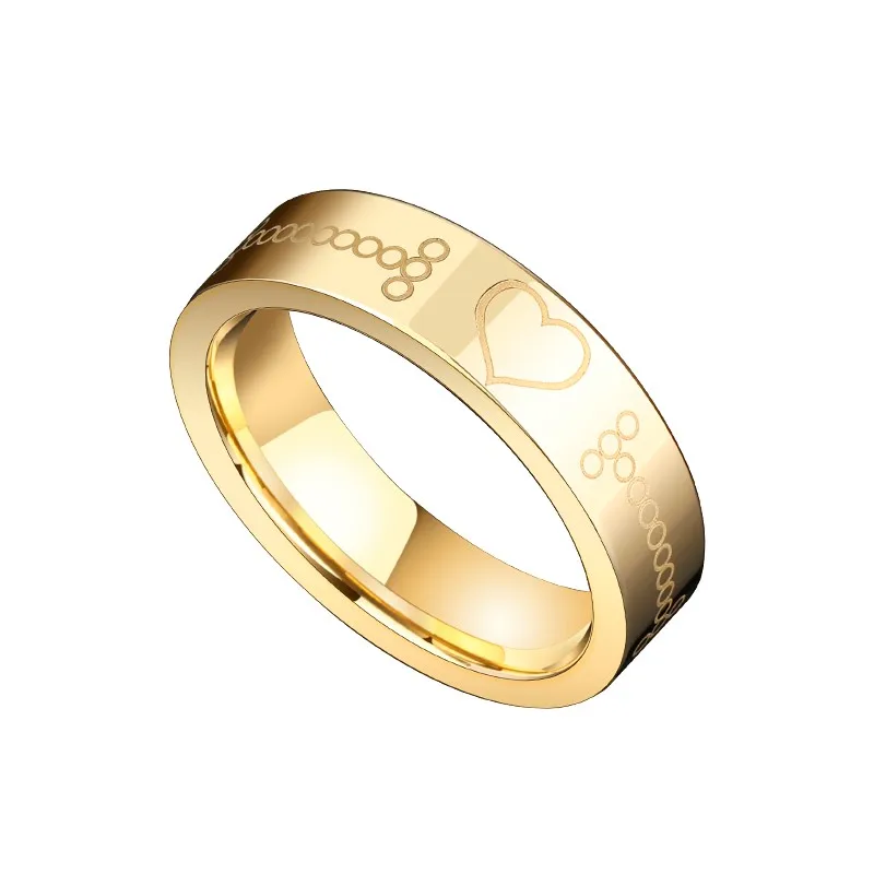 Anillos de tungsteno de luna leal para hombre y mujer, anillos de letras de boda personalizados de oro para parejas, personalizados