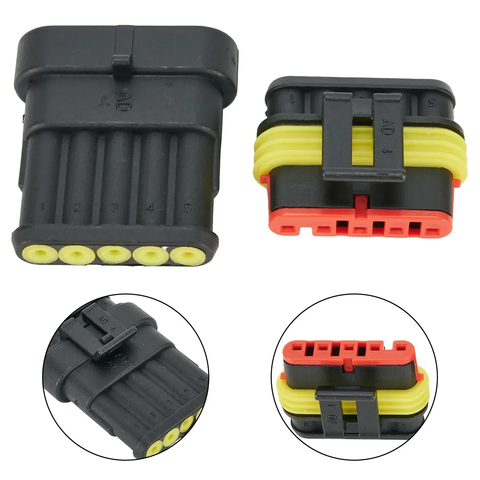 Connettori a spina per connettori impermeabili 1 set 1/2/3/4/5/6 pin 12A 600V Kit per barche per auto per automobili Installazione a crimpare