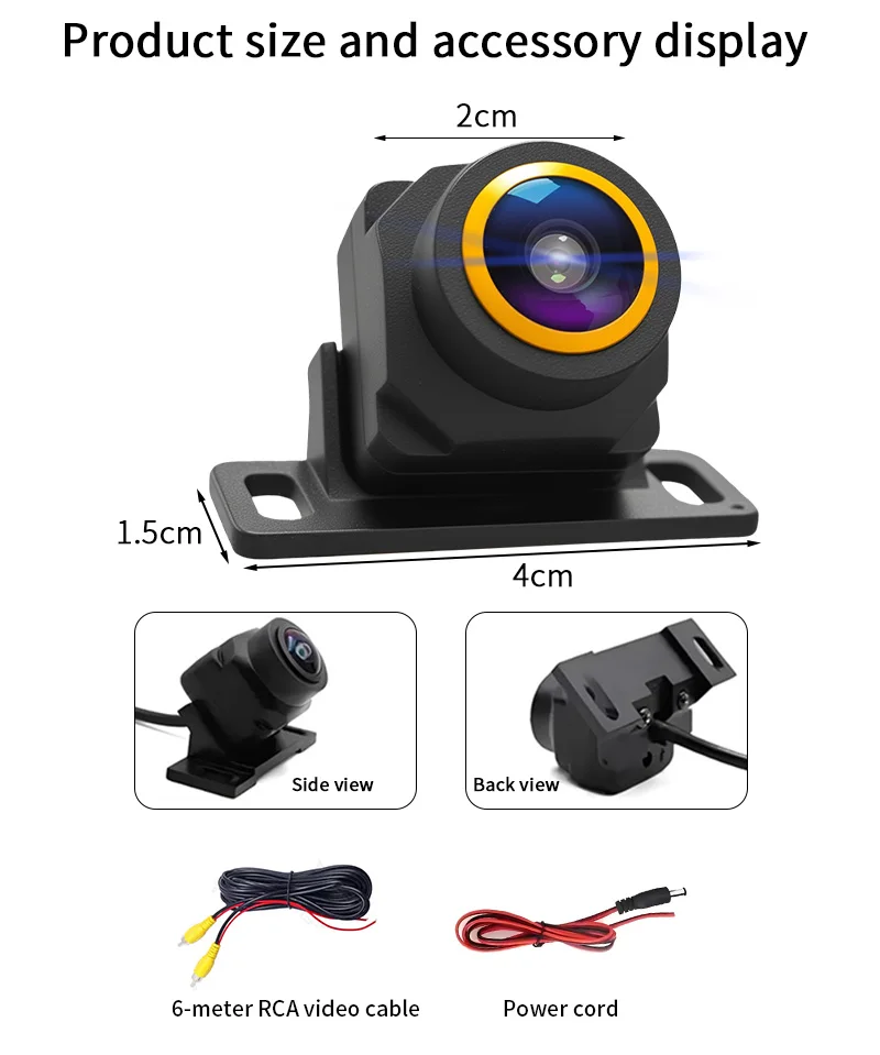 New 1080P Car Rear View Camera 170° Wide Angle Adjustable Anti-Interference Night Vision Waterproof Auto Parking Backup Camera