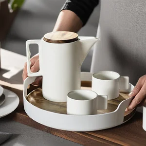 

Ceramic Tea Set With Cups And Pitcher Porcelain Coffee Drinkware For Home Kitchen Modern Chinese Style Simple Pottery Gift