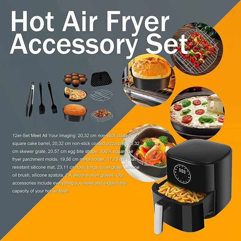 5.5 L Square Oil-Free Fryer Accessories,For Cosaori/ 5L 5.2L 5.5L 5.7L And More,All Brands Of Square Air Fryers