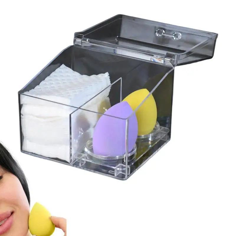 בעל יופי בלנדר רשתי אבק אבק הוכחה איפור אחסון מיכל מגן איפור עם בעל קיבולת בינונית