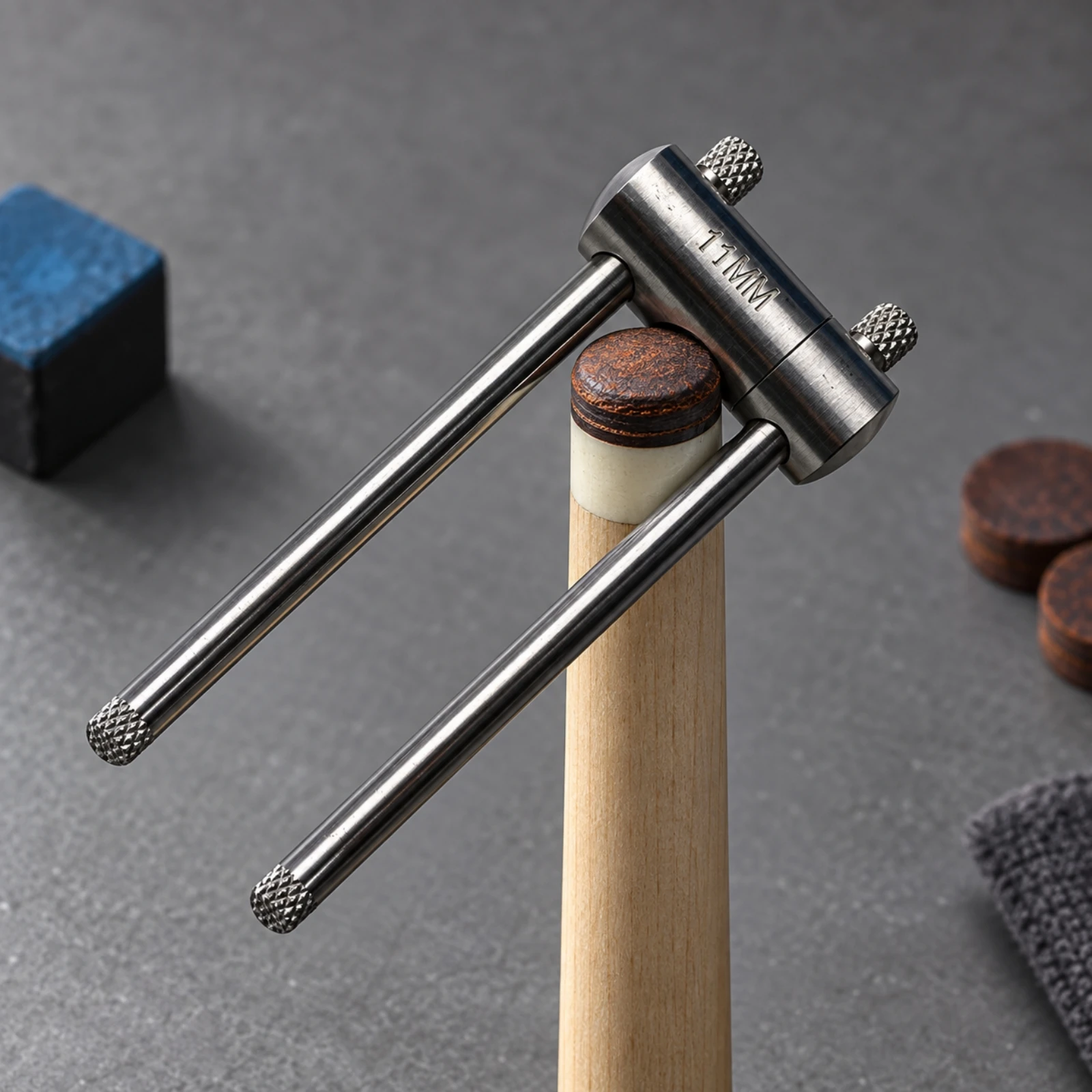 Double-Rod Cue Tip Maintenance Tool Portable Handheld Billiard Cue Tip Press and Shaper Billiards Accessory Compact Easy to Use