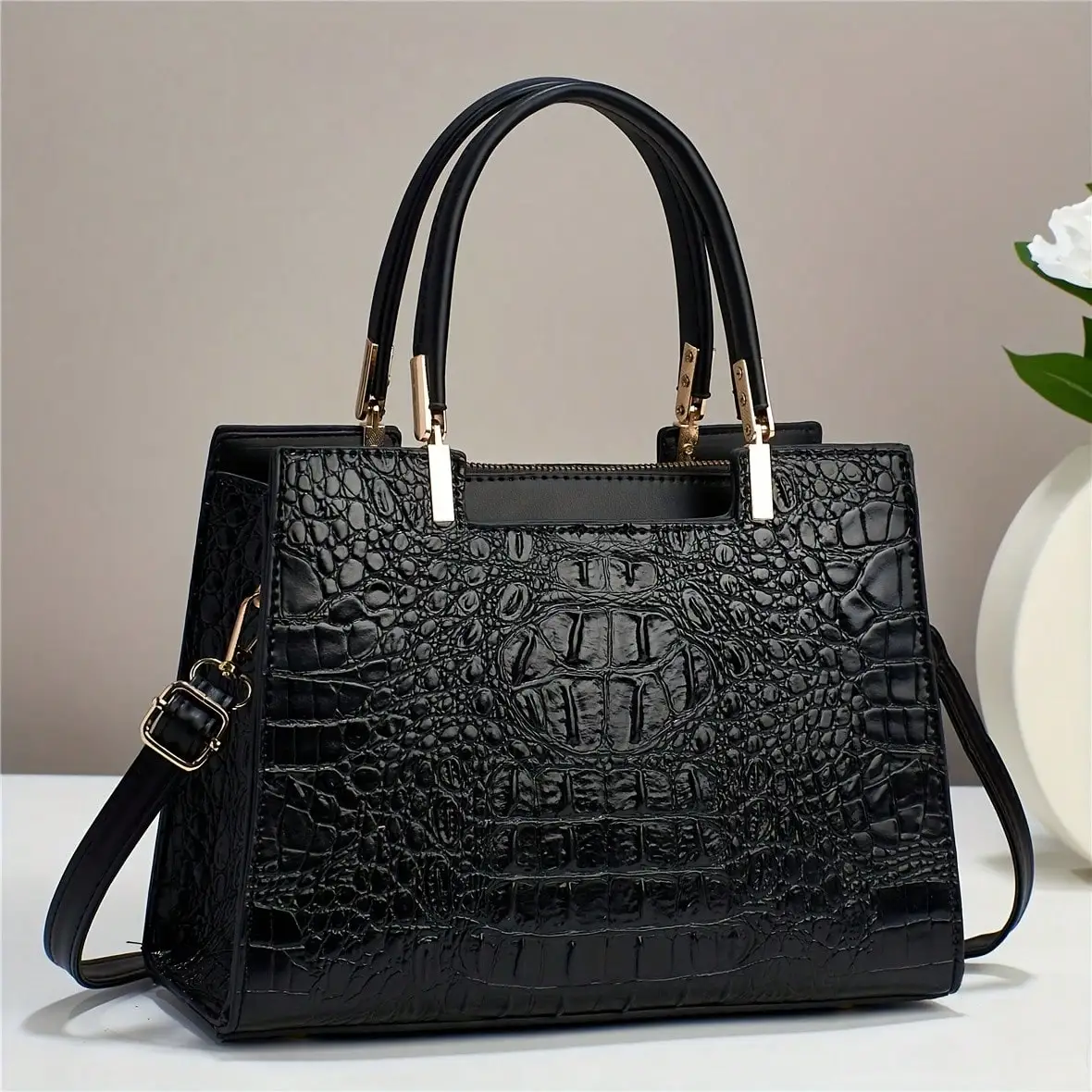 Crocodile Pattern Purses And Handbags For Women Fashion Shoulder Crossbody Tote Bags Stylish Ladies Purses