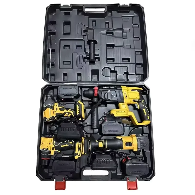 21V Electric Cordless Drill Rechargeable Lithium Brushless Impact Wrench Stainless Steel