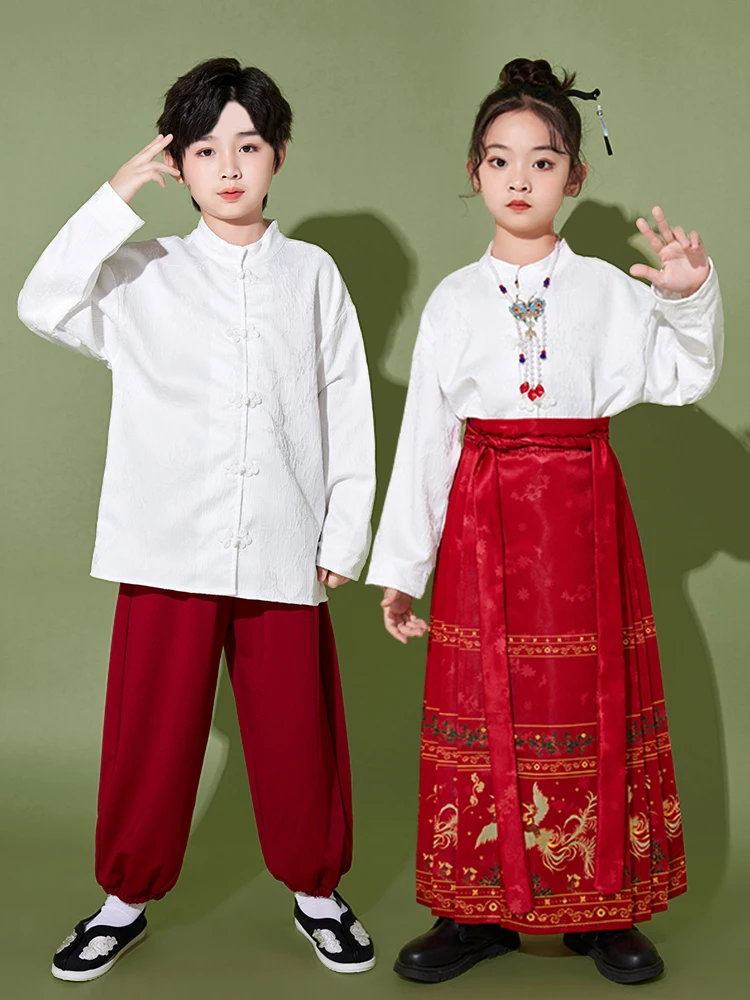 

Костюм для выступления на День защиты детей, национальный сценический наряд для девочек, учениц начальной школы, для выступлений/речей