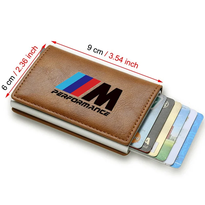 Rfid Credit Card Holder Men Wallets Bank Cardholder Leather Wallets For BMW M M3 M5 E46 F10 G20 X7 Performance car accessories