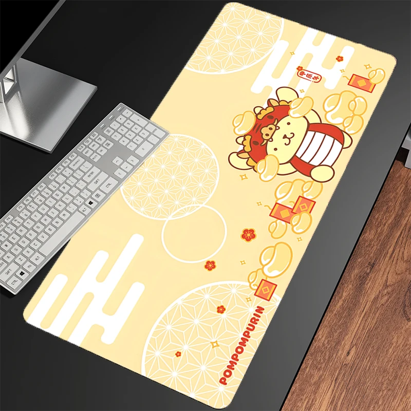 マウスパッド ポムポムプリン オフィス ラップトップ アニメ ゲームアクセサリー XXL カーペット ゲーマー PC コンピュータ キーボードパッド ゴム製デスクマット マウスパッド