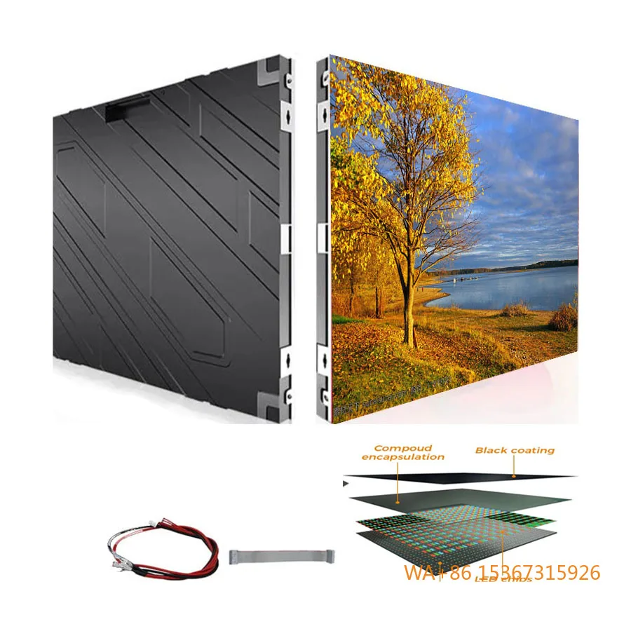 

P1.53/P1.86 320*480mm Indoor Fixed LED Display Front Maintenance Die Cast Aluminum Cabinet Wall Mount Advertising