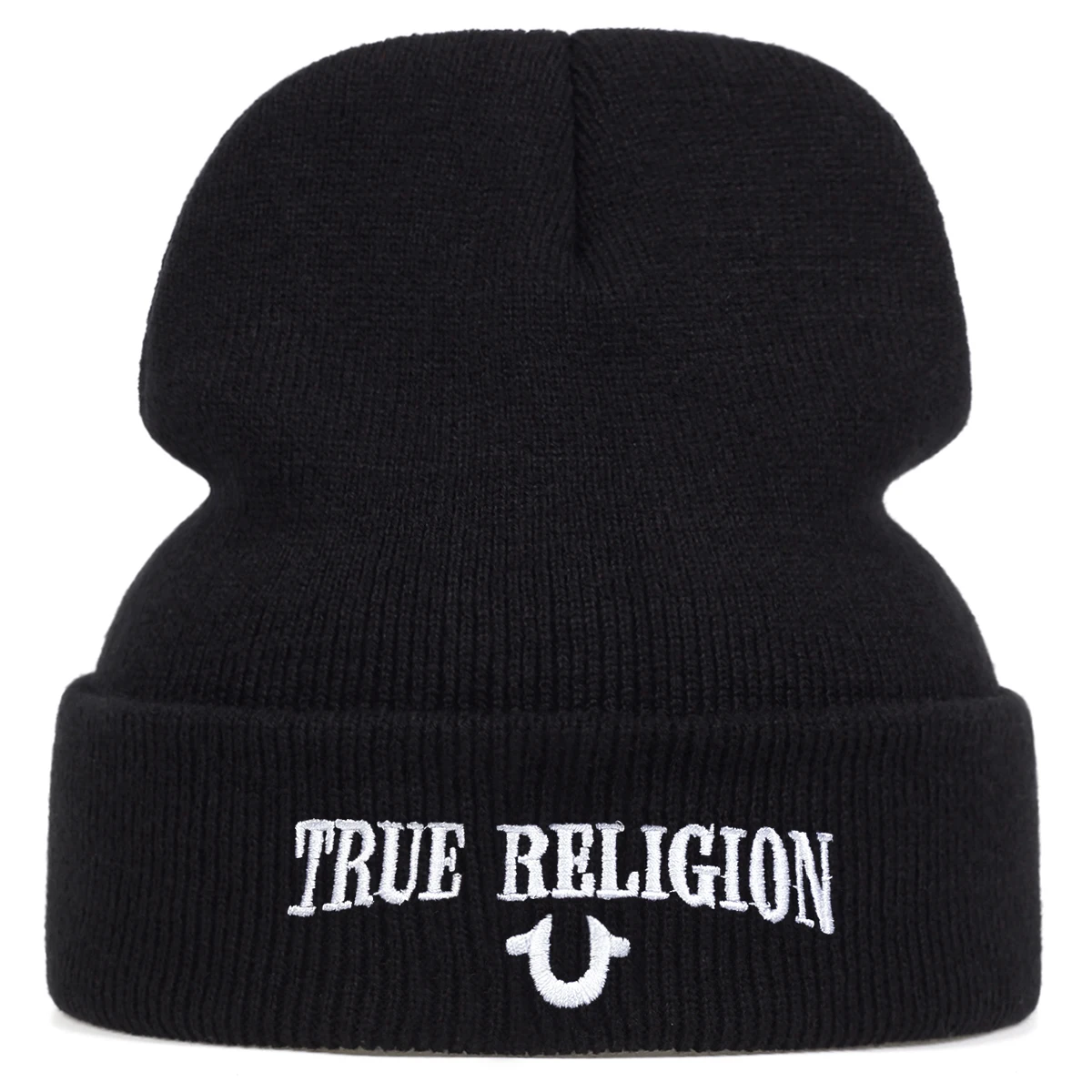 Unisex TRUE RELIGION Letter Embroidery Beanies Autumn Winter Warm Beanie Hat Caps for Women Men