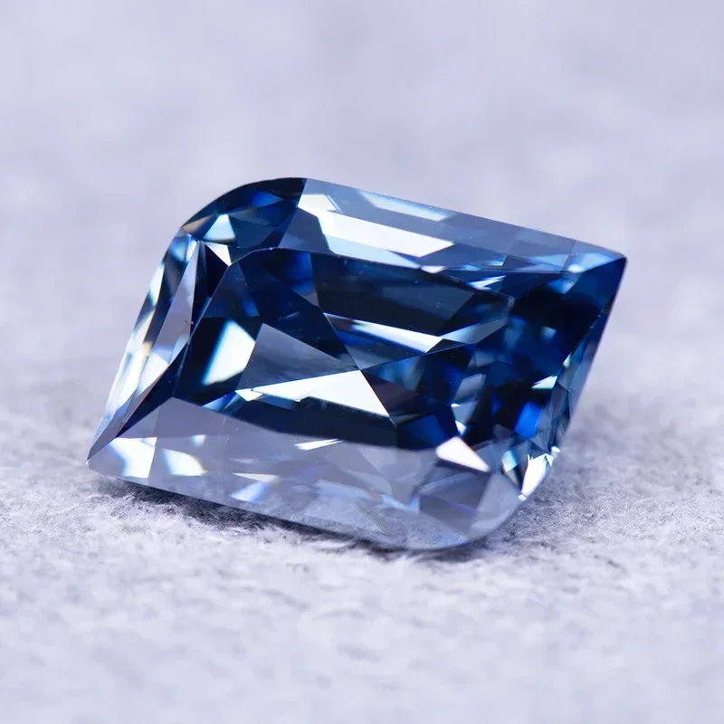 

L-Moissanite Stone Leaf Cut Natural Royal Blue Color Charms Gemstone DIY Ring Necklace Earrings Main Materials With CertificateN