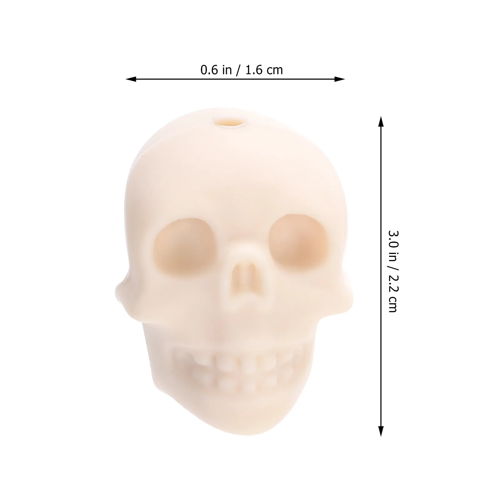 10Pcs Smooth Round Edge Silicone Skull Beads Jewelry Making Supplies DIY Craft Beads for Necklace Bracelet Halloween Decoration