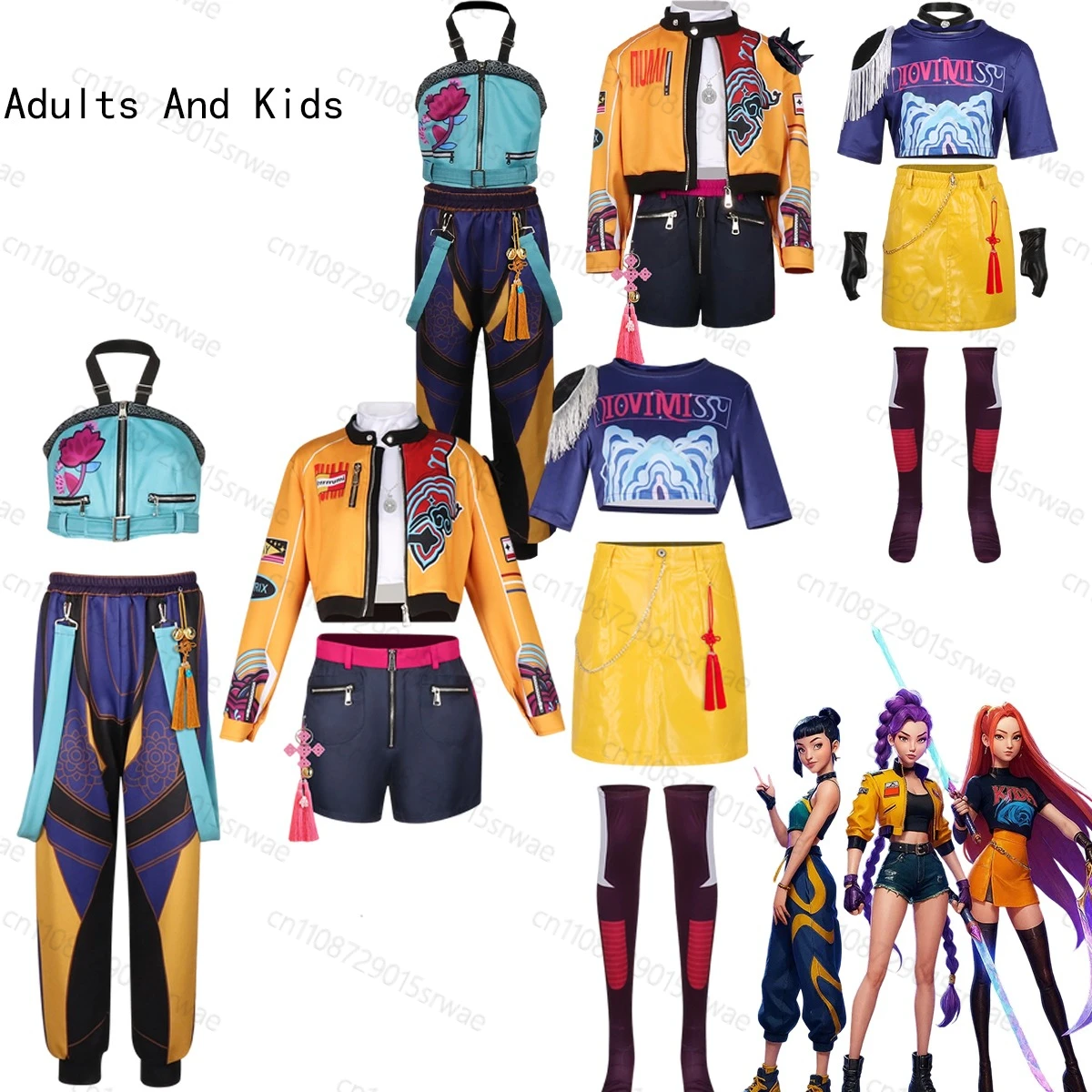 

Roleplay Adults And Kids Outfits KPOP Demon Hunters Gothic Uniform Stage Clothing Rumi Zoey Mira Anime Movie Cosplay Costume