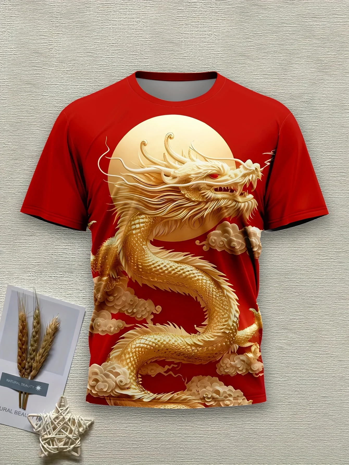 

Fashion Men's T-Shirts Casual O-neck Short Sleeve Tops Chinese Loong 3D Print T Shirt For Men Street Hip Hop Harajuku Loose Tees