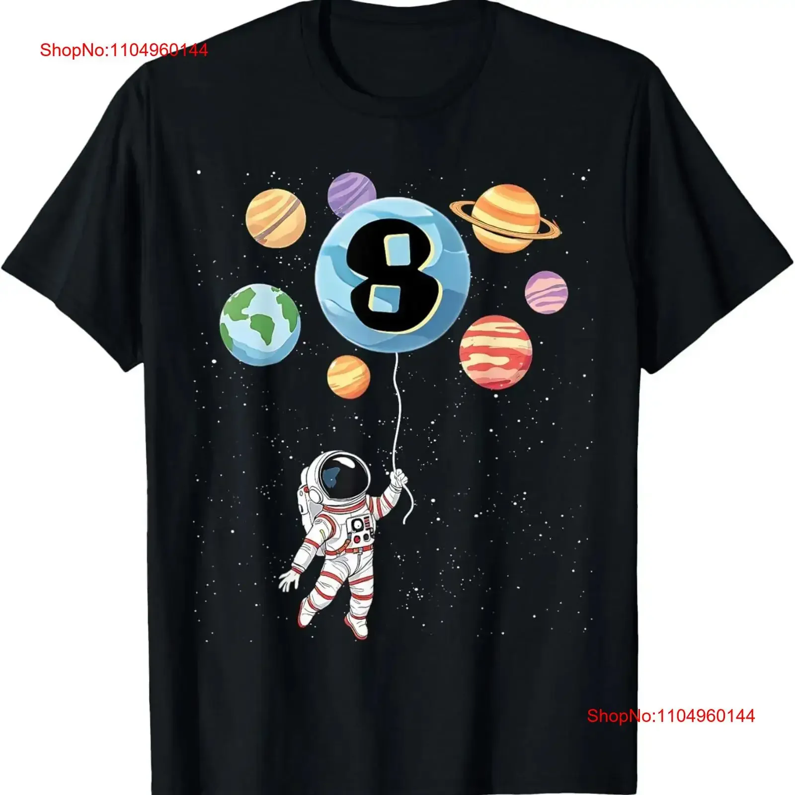

Birthday 8th Astronaut 8 Yr Old Space Planets Boy Kids Girls T Shirt vintage Washed designer clothes Soft Breathable Versatile