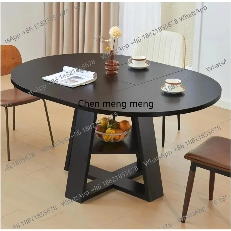 K153  K153  Extendable Dining Table for 4-8, Mid Century Modern Round & Oval Table with Hidden Leaves Space-Saving Customized