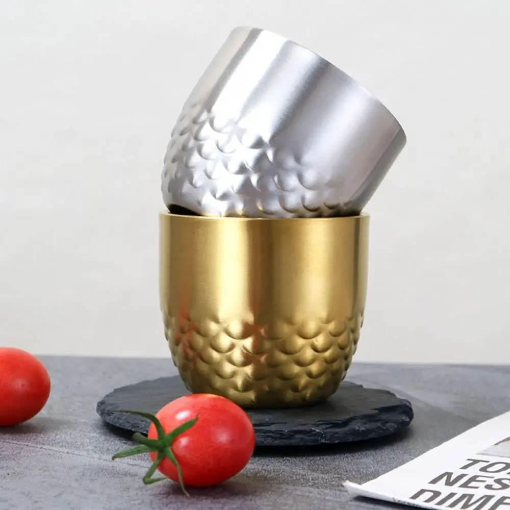 

Drinkware Stainless Steel Double Cup Thicked Durable Drinking Cup Personalized Sturdy Wine Mug Milk