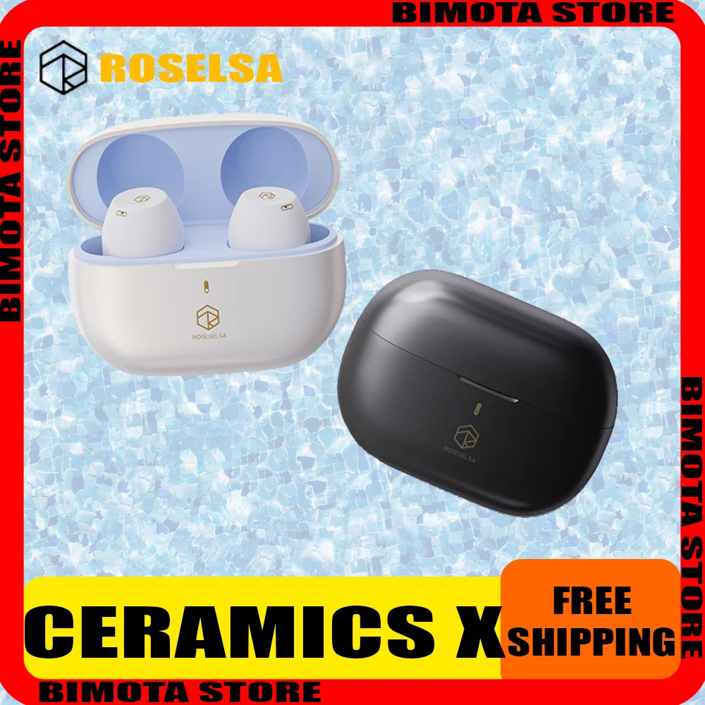 

ROSESELSA CERAMICS X HIFI TWS True Wireless Mics IP54 Anti-Wind LDAC Earphones Earbuds Stereo Game ANC 4HD Bluetooth Headphones