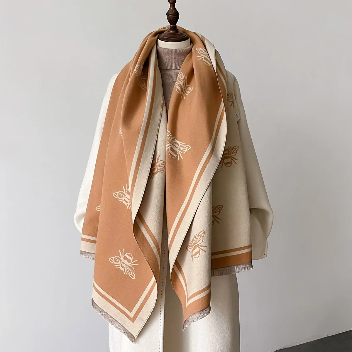 2024 New Winter Warm Cashmere Wraps Women Scarf Luxury Design Pashmina Thick Shawl Blanket Bufanda Foulard Travel Poncho Stoles