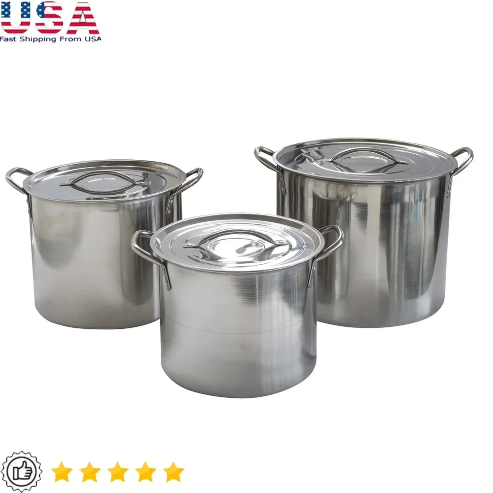 

Набор из 6-х предметов из нержавеющей стали, можно мыть в посудомоечной машине, индукционная совместимость, штабелируемая конструкция, прочные заклепанные ручки, легкое хранение