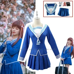 Anime Fruits Basket Cosplay Costume Tohru Honda Cosplay Christmas JK Girl School Uniform Women Sailor Costume Top Skirt