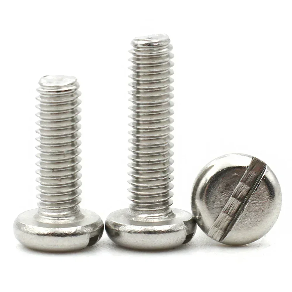 5-50pcs 304 A2-70 Stainless Steel M1.6 M2 M2.5 M3 M4 M5 M6 M8 M10 Slotted Round Head Slot Column Round Cheese Head Screw Bolt