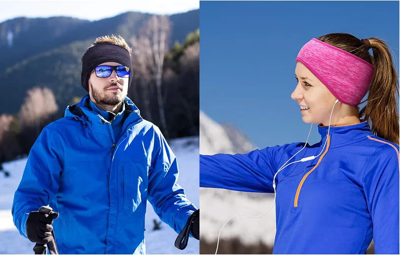 Outdoor Sport Haar Schweiß Fleece Ohr Abdeckung Frauen Männer Laufende Stirnband Ohr Wärmer Winter Schweißband Ohrenschützer Yoga Stirnband – Detail 15