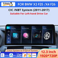 12.3 Inch 1920*720P For BMW X3 F25 X4 F26 LHD 2011-2017 CIC NBT System Linux System Car CarPlay Screen Android Auto Headunit
