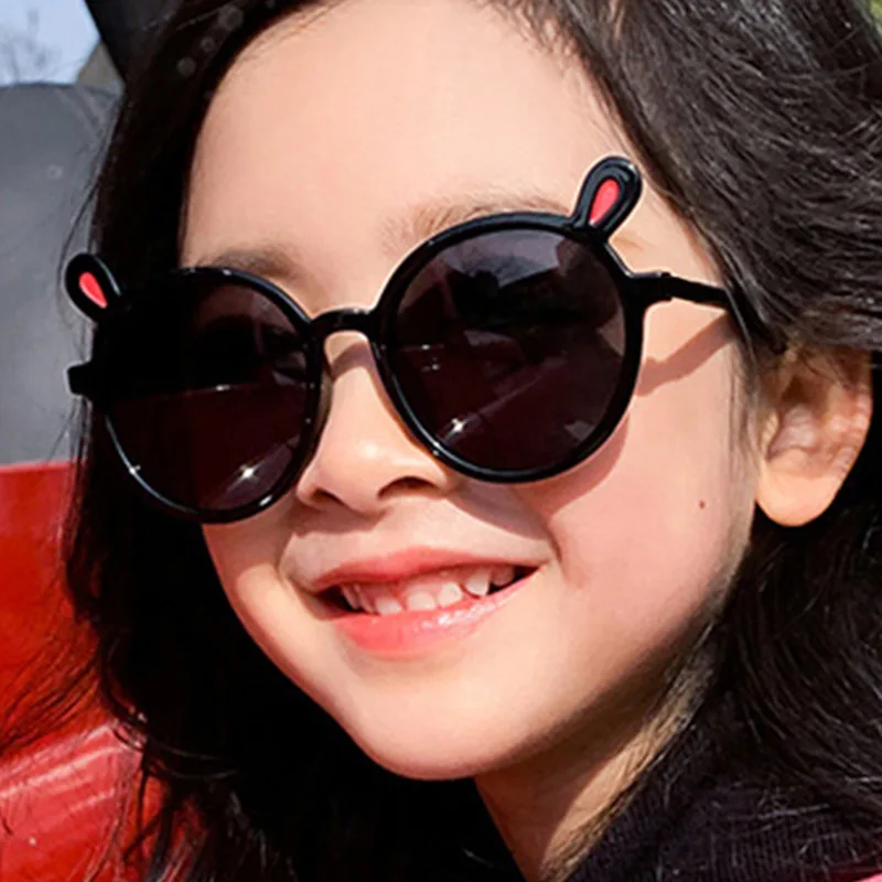 New Children Cute Cartoon Little Rabbit Sunglasses Girl Boy Double Color Gradient Eyewear UV400 Protection Gafas De Sol Mujer