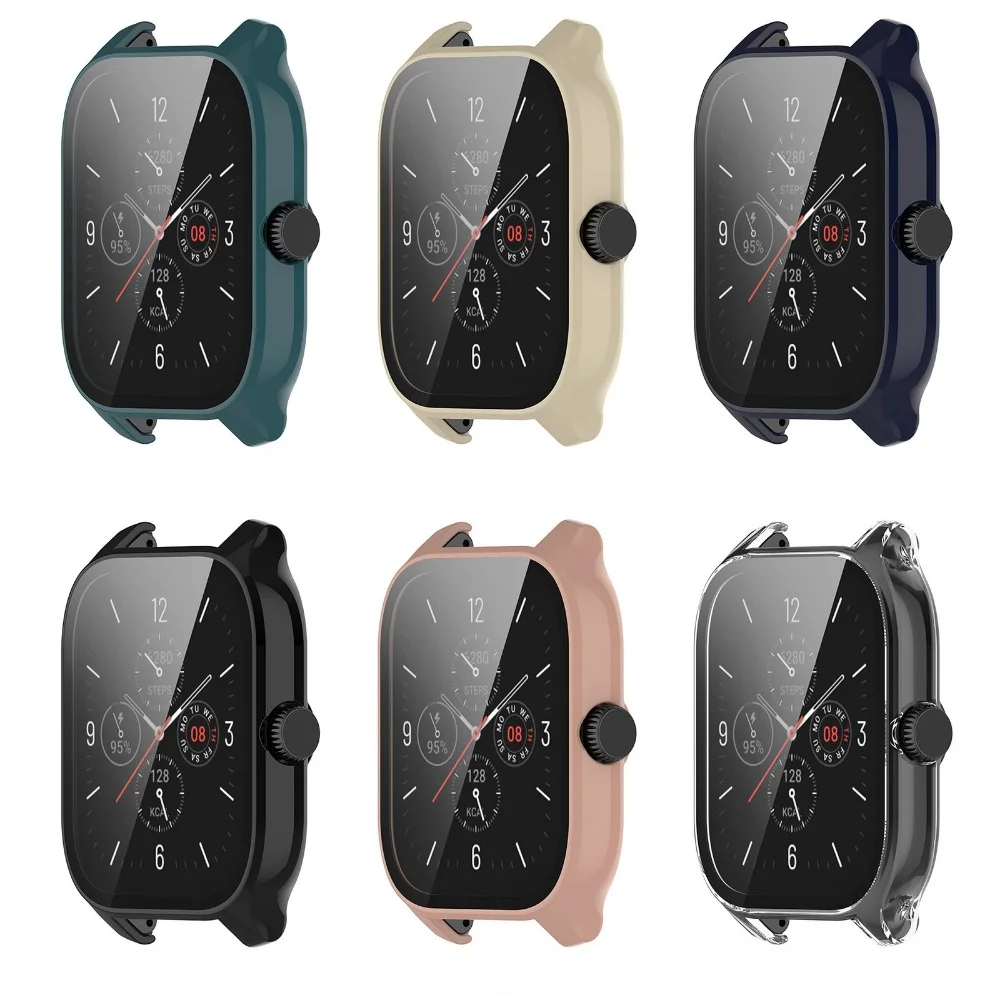 Custodia per PC + vetro temperato per Amazfit GTS 4/GTS 4 Mini proteggi schermo custodia protettiva per Smartwatch per paraurti Amazfit GTS 3