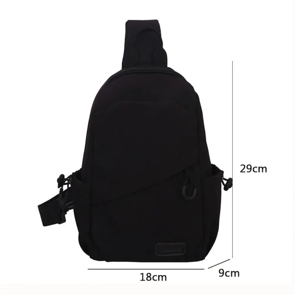 Fashion Men\'s Nylon Chest Bag Large Capacity Wear-resistant Travel Sling Bag Black Mini Backpack Crossbody Bag